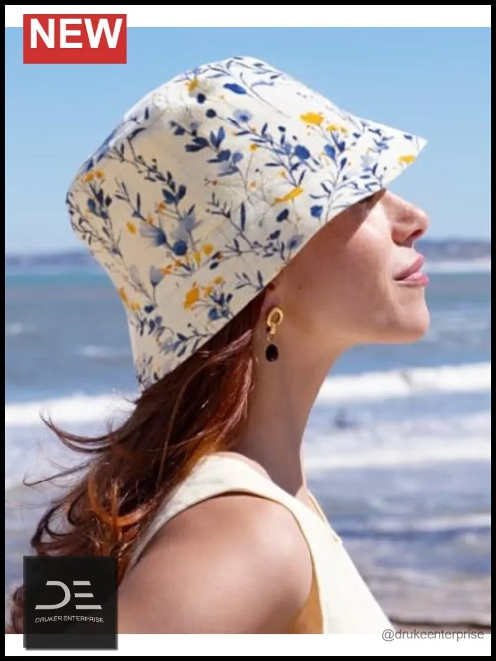 Unisex Floral Bucket Hat Reversible Double Side Print Fishing Cap